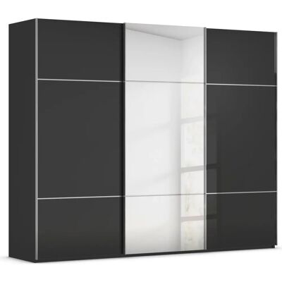 RAUCH - Scale-TRIO - Schwarz Glas - Chrom-Griffe - Kleiderschrank RAUCH - Scale-TRIO - Schwarz Glas - Chrom-Griffe - Kleiderschrank
