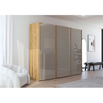 Rauch Scale-FYRA - Asteiche - Glas Fango - Schwebetürenschrank Rauch Scale-FYRA - Asteiche - Glas Fango - Schwebetürenschrank
