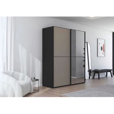 RAUCH - Scale-DUO - Schwarz - Glas Fango matt - Wardrobe RAUCH - Scale-DUO - Schwarz - Glas Fango matt - Wardrobe