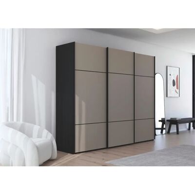RAUCH - Scale-TRIO - Schwarz Glas Fango matt - Griffleisten Schwarz - Wardrobe RAUCH - Scale-TRIO - Schwarz Glas Fango matt - Griffleisten Schwarz - Wardrobe
