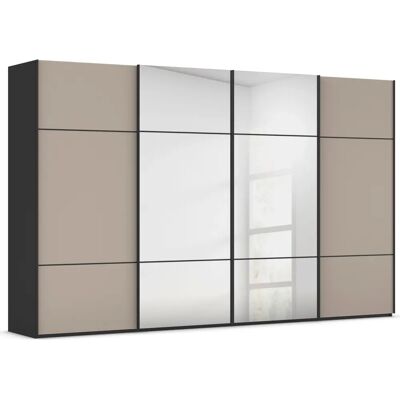 rauch BLACK Scale-TRIO - Schwarz Glas matt, schwarze Griffe - Kleiderschrank rauch BLACK Scale-TRIO - Schwarz Glas matt, schwarze Griffe - Kleiderschrank