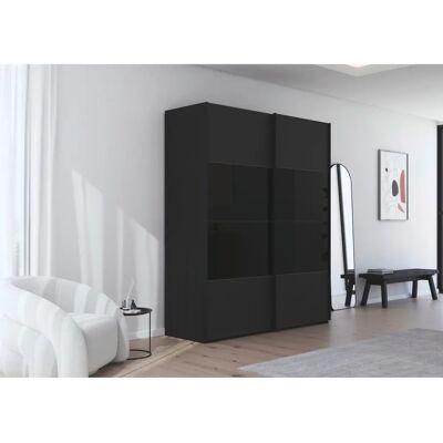 rauch BLACK - SCALE-FYRA - Schwarz-Glas - 181 x 223 x 67 cm - Schwebetürenschrank rauch BLACK - SCALE-FYRA - Schwarz-Glas - 181 x 223 x 67 cm - Schwebetürenschrank