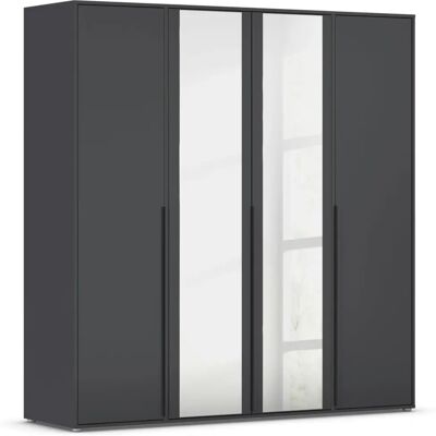 Rauch Nagata Kleiderschrank mit Spiegel - Grau Metallic - Schrank Rauch Nagata Kleiderschrank mit Spiegel - Grau Metallic - Schrank