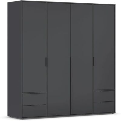 Rauch Nagata Kleiderschrank - Grau, 4 Türen, 187cm Rauch Nagata Kleiderschrank - Grau, 4 Türen, 187cm