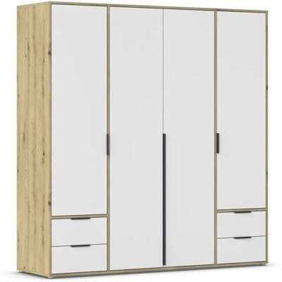 Rauch Nagata Kleiderschrank - 7 Einlegeböden, 4 Schubladen, Weiß Rauch Nagata Kleiderschrank - 7 Einlegeböden, 4 Schubladen, Weiß