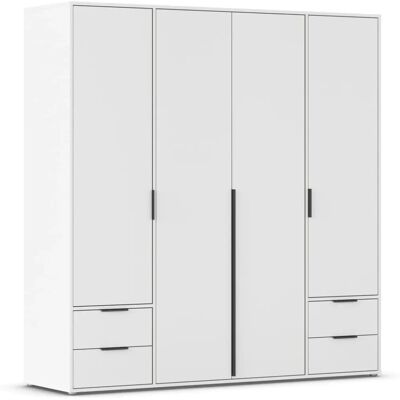 Rauch Nagata Weiß Kleiderschrank - 4 Türen, Verstellbare Regale Rauch Nagata Weiß Kleiderschrank - 4 Türen, Verstellbare Regale