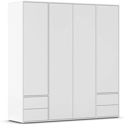 Rauch Nabila Kleiderschrank - Alpinweiß - 4-türig - 187x194x53cm Rauch Nabila Kleiderschrank - Alpinweiß - 4-türig - 187x194x53cm