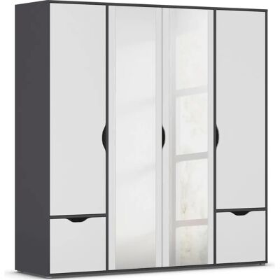 RAUCH NARAI Kleiderschrank - 4-türig, Grau, 187cm x 194cm x 53cm RAUCH NARAI Kleiderschrank - 4-türig, Grau, 187cm x 194cm x 53cm