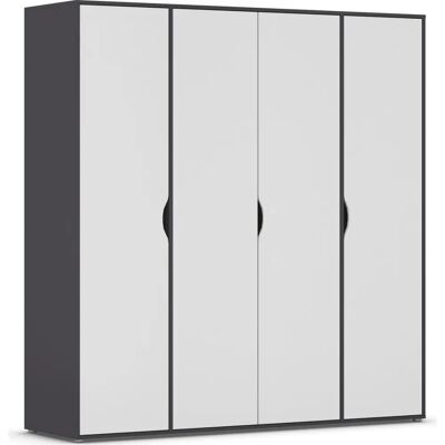 Rauch NARAI Kleiderschrank - 4-türig, 187x53cm, grau Rauch NARAI Kleiderschrank - 4-türig, 187x53cm, grau