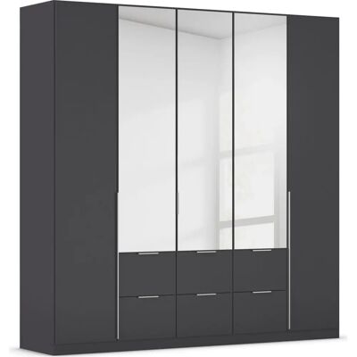 RAUCH Kleiderschrank - AGORDO - 226cm x 229cm - Grau Metallic - 5 Türen RAUCH Kleiderschrank - AGORDO - 226cm x 229cm - Grau Metallic - 5 Türen