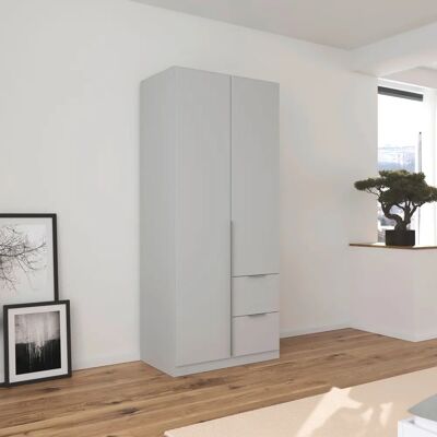 RAUCH Agordo Kleiderschrank - Seidengrau, 2 Türen, 3 Einlegeböden, 1 Stange RAUCH Agordo Kleiderschrank - Seidengrau, 2 Türen, 3 Einlegeböden, 1 Stange