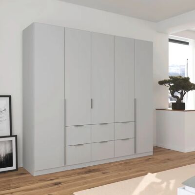 RAUCH AGORDO Kleiderschrank - Seidengrau, 5 Einlegeböden, 3 Stangen - Schrank RAUCH AGORDO Kleiderschrank - Seidengrau, 5 Einlegeböden, 3 Stangen - Schrank