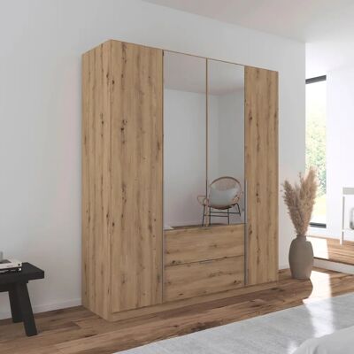 RAUCH AGORDO Kleiderschrank - 4-Türig, Braun Eiche Artisan - 210cm H RAUCH AGORDO Kleiderschrank - 4-Türig, Braun Eiche Artisan - 210cm H