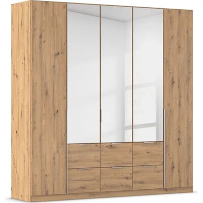 RAUCH Agordo Kleiderschrank - 5 Regale, 3 Stangen, 6 Schubladen - Garderobenschrank RAUCH Agordo Kleiderschrank - 5 Regale, 3 Stangen, 6 Schubladen - Garderobenschrank
