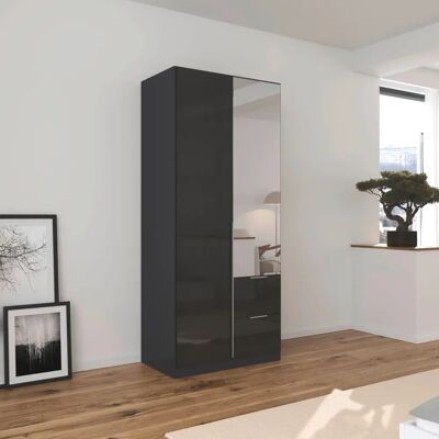RAUCH Agordo Kleiderschrank - Graumetallic, 2 Türen, Variabel Einlegeböden RAUCH Agordo Kleiderschrank - Graumetallic, 2 Türen, Variabel Einlegeböden