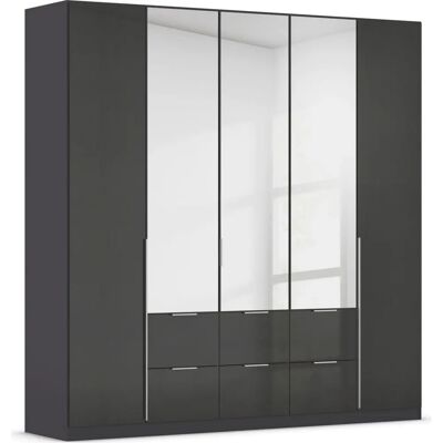 RAUCH AGORDO Kleiderschrank - 5-türig, Grau Metallic, Hochglanz - Kleiderschrank RAUCH AGORDO Kleiderschrank - 5-türig, Grau Metallic, Hochglanz - Kleiderschrank