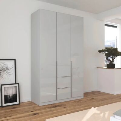 RAUCH Kleiderschrank - Agordo Seidengrau/Glas - 3-türig mit Glastüren RAUCH Kleiderschrank - Agordo Seidengrau/Glas - 3-türig mit Glastüren