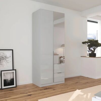 RAUCH Kleiderschrank - Agordo Seidengrau Glasfront - Schrank RAUCH Kleiderschrank - Agordo Seidengrau Glasfront - Schrank