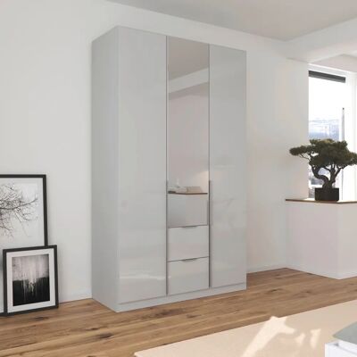 RAUCH Agordo Kleiderschrank - Seidengrau/Glas, 3-türig, 229cm hoch RAUCH Agordo Kleiderschrank - Seidengrau/Glas, 3-türig, 229cm hoch