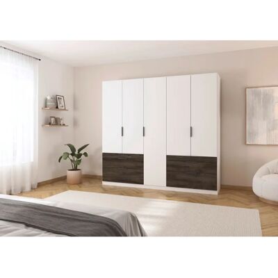 Rauch Koda Weiß Kleiderschrank - 3 Einlegeböden, Metallstangen, Dreh Türen Rauch Koda Weiß Kleiderschrank - 3 Einlegeböden, Metallstangen, Dreh Türen