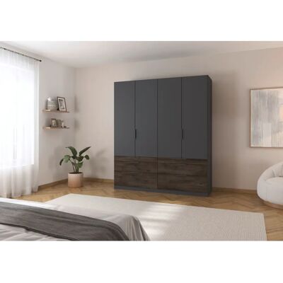 Rauch Koda Kleiderschrank - Grau, 181x210x54cm - Kleiderschrank Rauch Koda Kleiderschrank - Grau, 181x210x54cm - Kleiderschrank