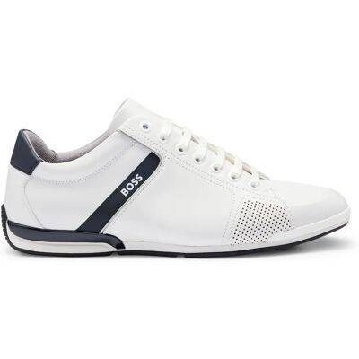 Scarpe in Pelle BOSS Orange Saturn - Profilo Basso - Bianco Scarpe in Pelle BOSS Orange Saturn - Profilo Basso - Bianco