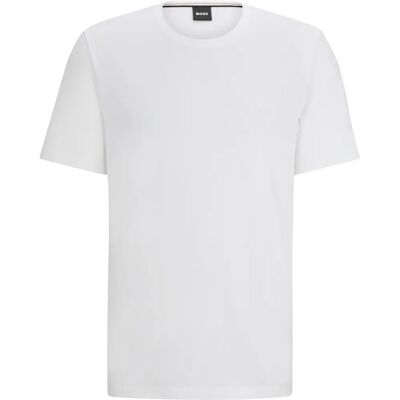 T-shirt in cotone elastico Hugo Boss a vestibilità regolare con dettaglio logo (50515391) - bianco T-shirt in cotone elastico Hugo Boss a vestibilità regolare con dettaglio logo (50515391) - bianco