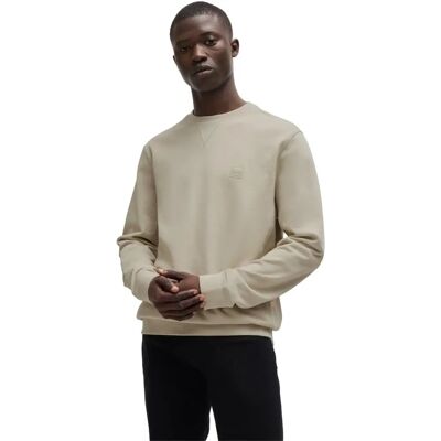 Hugo Boss Sweatshirt in cotone terry a vestibilità rilassata con patch logo Westart (50509323) - Westart (50509323-271) beige Hugo Boss Sweatshirt in cotone terry a vestibilità rilassata con patch logo Westart (50509323) - Westart (50509323-271) beige