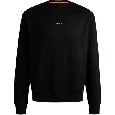 Hugo Boss Relaxed-Fit Baumwoll-Terry-Sweatshirt mit kontrastierendem Logo (50514541) schwarz Hugo Boss Relaxed-Fit Baumwoll-Terry-Sweatshirt mit kontrastierendem Logo (50514541) schwarz