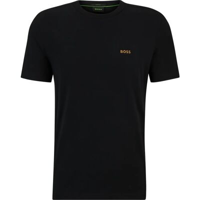 Hugo Boss T-Shirt (50506373) - Camiseta de algodón elástico de ajuste regular con logotipo en contraste (50506373) negra Hugo Boss T-Shirt (50506373) - Camiseta de algodón elástico de ajuste regular con logotipo en contraste (50506373) negra