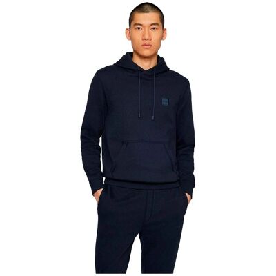 Hugo Boss Wetalk (50509314) - Baumwoll-Frottee-Hoodie mit Logo-Patch (50509314) blau Hugo Boss Wetalk (50509314) - Baumwoll-Frottee-Hoodie mit Logo-Patch (50509314) blau