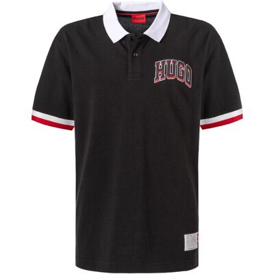 HUGO Dillet Baumwoll-Poloshirt - Regular Fit, Schwarz, Kurzarm HUGO Dillet Baumwoll-Poloshirt - Regular Fit, Schwarz, Kurzarm