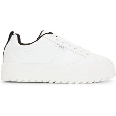 Hugo Boss Lyssa Baskets en Cuir Blanc pour Femmes - Publicité Hugo Boss Lyssa Baskets en Cuir Blanc pour Femmes - Publicité