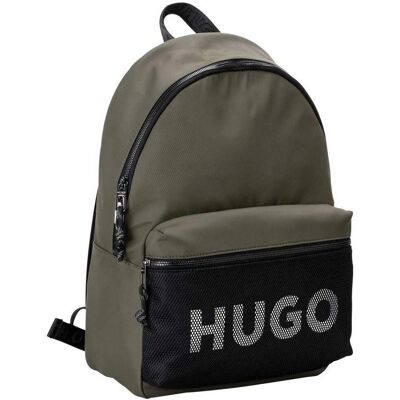 HUGO Herren Rucksack 'Hans' mit Label-Print, Oliv - Rucksack HUGO Herren Rucksack 'Hans' mit Label-Print, Oliv - Rucksack