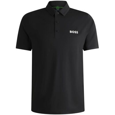 BOSS x Matteo Berrettini Slim-Fit Tennisshirt - Schwarz BOSS x Matteo Berrettini Slim-Fit Tennisshirt - Schwarz