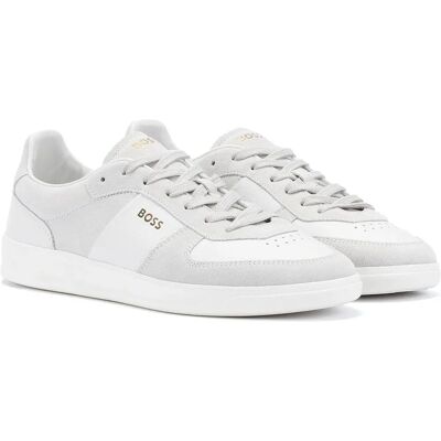 Hugo Boss Brandon Witte Leren Suède Sneakers Hugo Boss Brandon Witte Leren Suède Sneakers