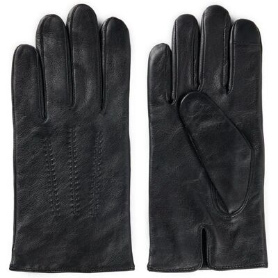 Hugo Boss Lederen Handschoenen - Wolmixvoering - Zwart Hugo Boss Lederen Handschoenen - Wolmixvoering - Zwart