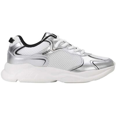 Hugo Boss Femmes Hugo - Baskets Légères Argent/Noir - Baskets Hugo Boss Femmes Hugo - Baskets Légères Argent/Noir - Baskets