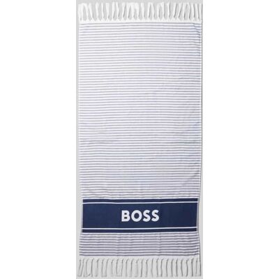 Boss Navy Streifen Strandtuch - 70x140cm - Bio-Baumwolle Boss Navy Streifen Strandtuch - 70x140cm - Bio-Baumwolle