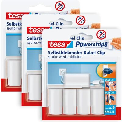 Tesa 58035 Kabelclips - Selbstklebend, Wiederverwendbar, für 8mm Kabel Tesa 58035 Kabelclips - Selbstklebend, Wiederverwendbar, für 8mm Kabel