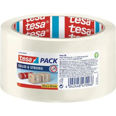 Tesa Packaging Tape - Transparent, 66m, 50mm, Solid & Strong Tesa Packaging Tape - Transparent, 66m, 50mm, Solid & Strong