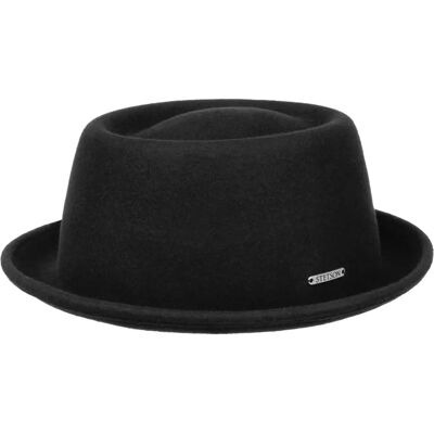Chapeau Pork Pie en feutre de laine déperlante - Noir - XXL - Publicité Chapeau Pork Pie en feutre de laine déperlante - Noir - XXL - Publicité