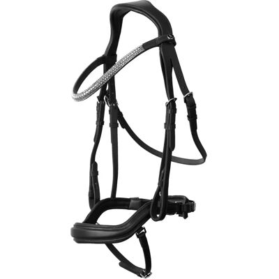 Bridon cheval HORZE Highbury - Anatomique, Cristaux, Cuir souple - Publicité Bridon cheval HORZE Highbury - Anatomique, Cristaux, Cuir souple - Publicité