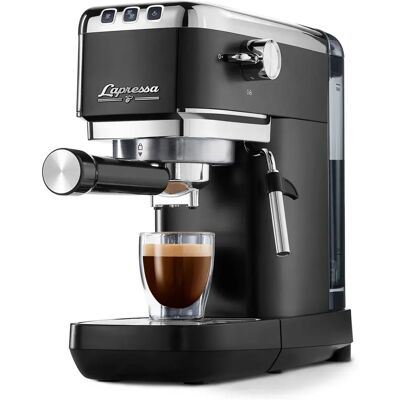 Machine à Espresso Tchibo Lapressa - Compacte, Noire & Argentée - Publicité Machine à Espresso Tchibo Lapressa - Compacte, Noire & Argentée - Publicité