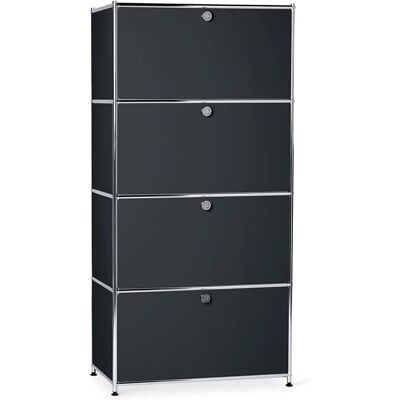Tchibo Cn3 Highboard - Metall, 4 Türen, Schwarz - Möbel Tchibo Cn3 Highboard - Metall, 4 Türen, Schwarz - Möbel