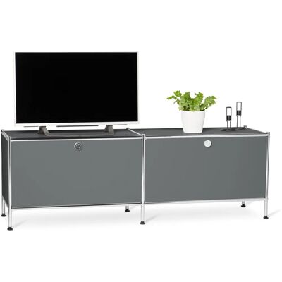 Tchibo Lowboard CN3 - Metall, Grau, Chrom - 152x40x51,5cm - TV-Möbel Tchibo Lowboard CN3 - Metall, Grau, Chrom - 152x40x51,5cm - TV-Möbel