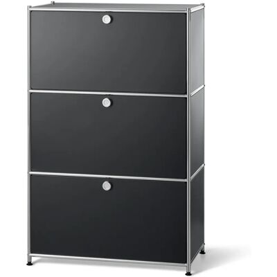 Tchibo Modell CN3 Schwarzes Metallregal mit 3 Türen Tchibo Modell CN3 Schwarzes Metallregal mit 3 Türen