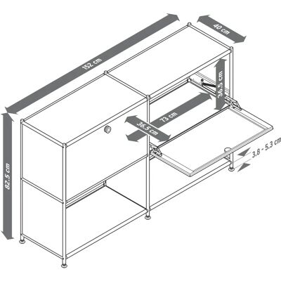 Tchibo - Sideboard CN3 - Verstellbare Türen - Stahl / Aluminium / Kunststoff Tchibo - Sideboard CN3 - Verstellbare Türen - Stahl / Aluminium / Kunststoff