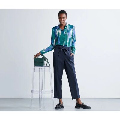 Tchibo - Hohe Taille Hose - Regular Fit - Dunkelblau - Hose Tchibo - Hohe Taille Hose - Regular Fit - Dunkelblau - Hose