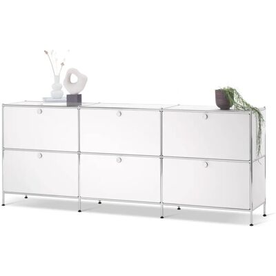 Tchibo Cn3 Sideboard - 6 Türen - Weiß - Stahl / Aluminium / Kunststoff Tchibo Cn3 Sideboard - 6 Türen - Weiß - Stahl / Aluminium / Kunststoff